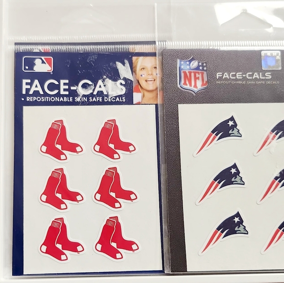 NWT SET OF 3 FACE DECALS: REDSOX & PATRIOTS FANGEAR! - Picture 9 of 12